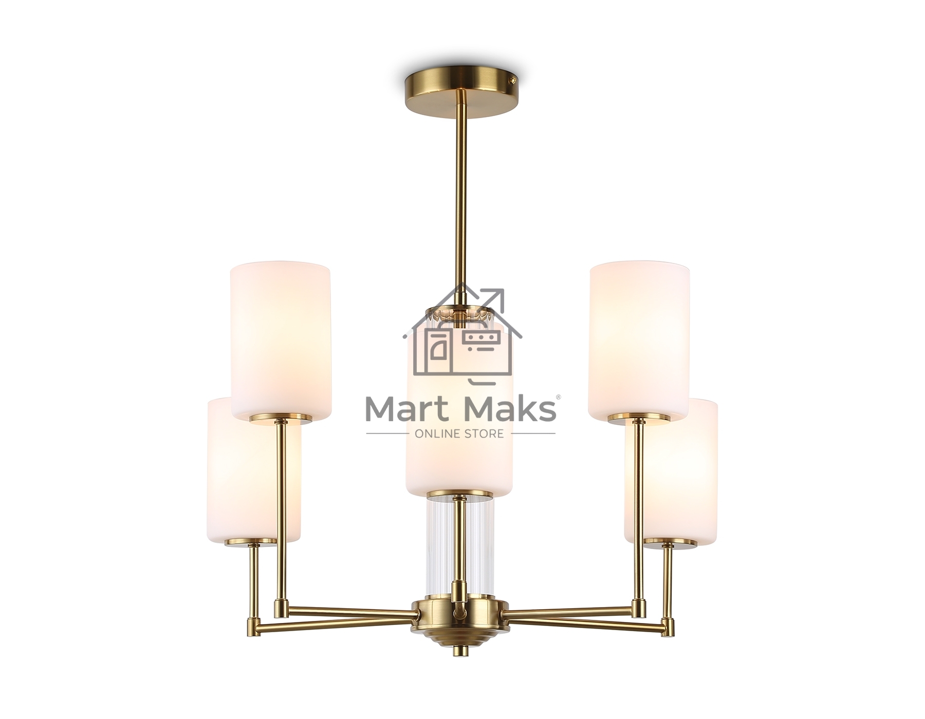 Люстра Ambrella light LH56215/6 BS/FR латунь/белый матовый E27/6 max 60W D600*600