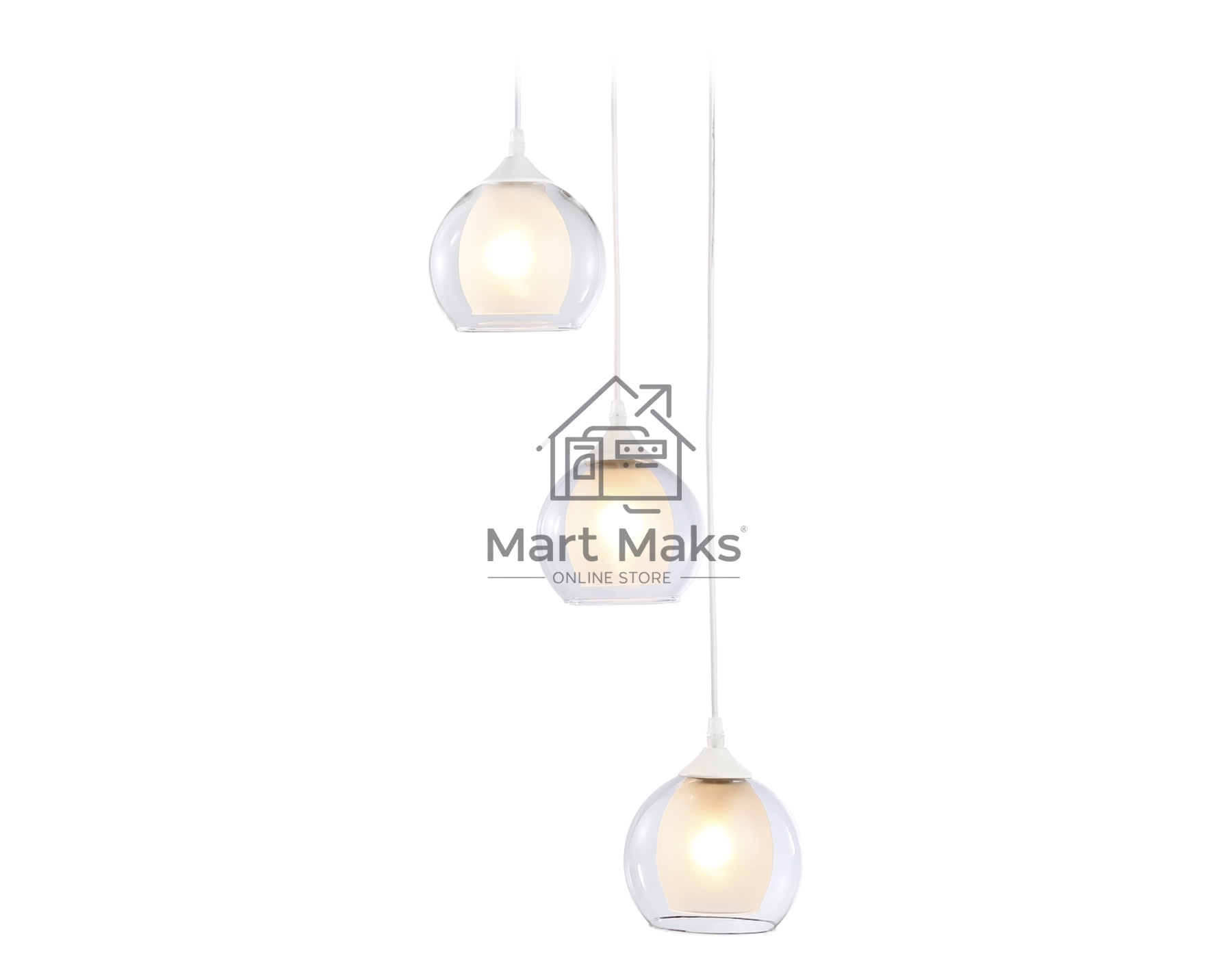 Подвесной светильник TR3540/3 WH/CL/FR белый/прозрачный/белый матовый E27*3 max 40W D281*800