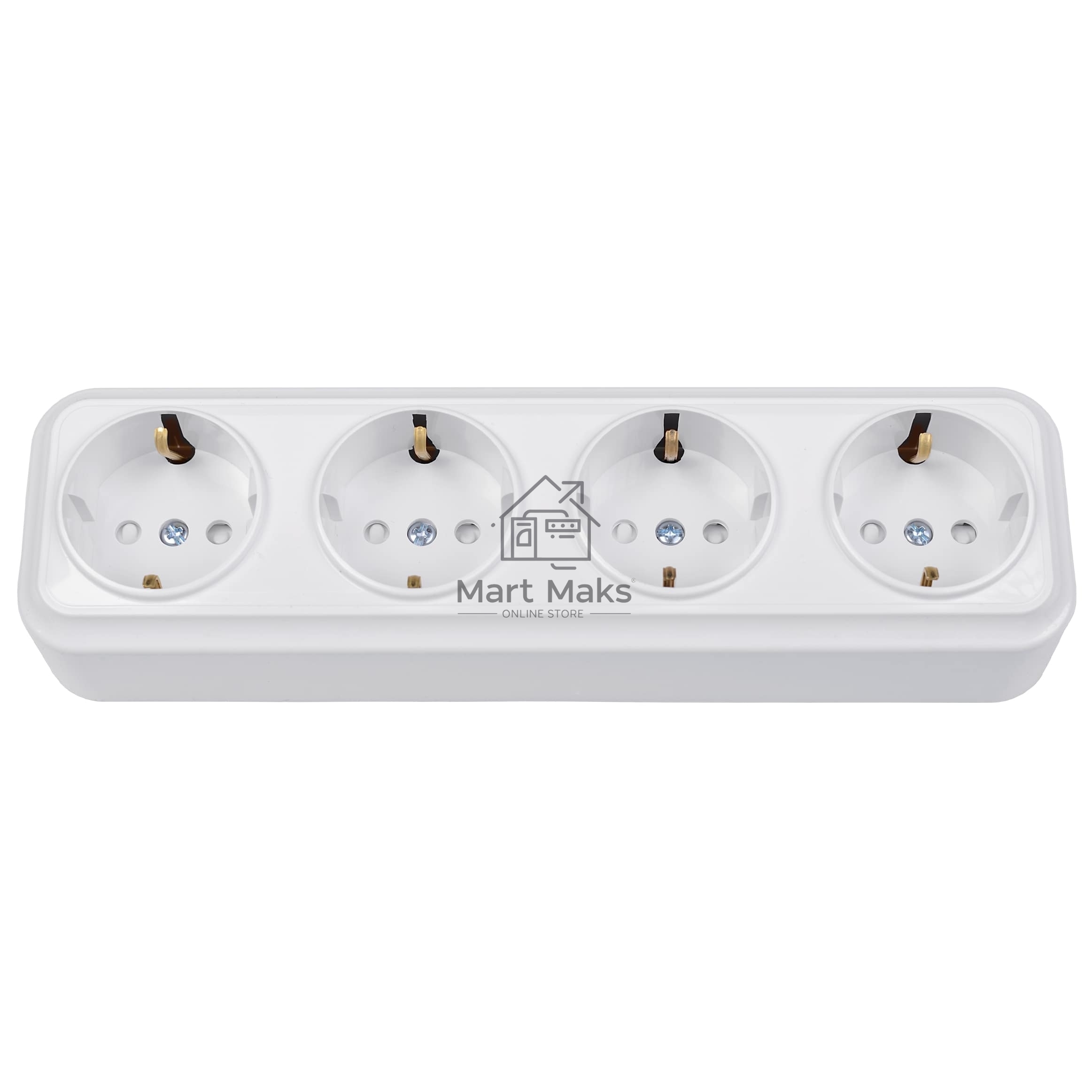 Розетка Bylectrica Роз. 4-местн. ОУ с земл. со шторк. серия ВАРИАНТ, белый (РА16-0186)