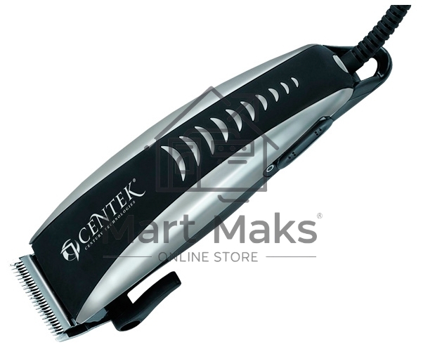Машинка для стрижки Centek CT-2123 (черный/серебро) 10Вт, стальные лезвия, прорезиненный корпус