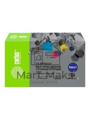 Картридж струйный Cactus CS-EPT6037 (T6037) серый пигментный (220 мл) для Epson Stylus PRO 7880/9880