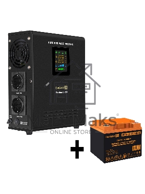 Комплект источника бесперебойного питания Exegate EX295995RUS + батарея 40Aч EX282979RUS 1шт (инвертор, синус, для котла, настенный) ExeGate FineSine SX-500.LCD.AVR.2SH <500VA/300W, чистая синусоида, цветной LCD-дисплей, AVR, 2*Schuko, линейно-интерактивн