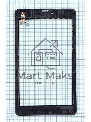 Сенсорное стекло (тачскрин) для Irbis TZ743 REV2, черное с рамкой