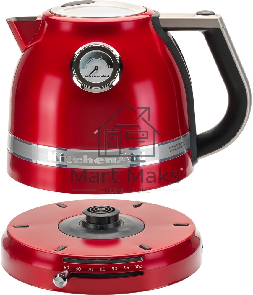 Чайник электрический KitchenAid 5KEK1522 1.5л. 2400Вт серебристый матовый/карамельное яблоко (корпус: алюминий)