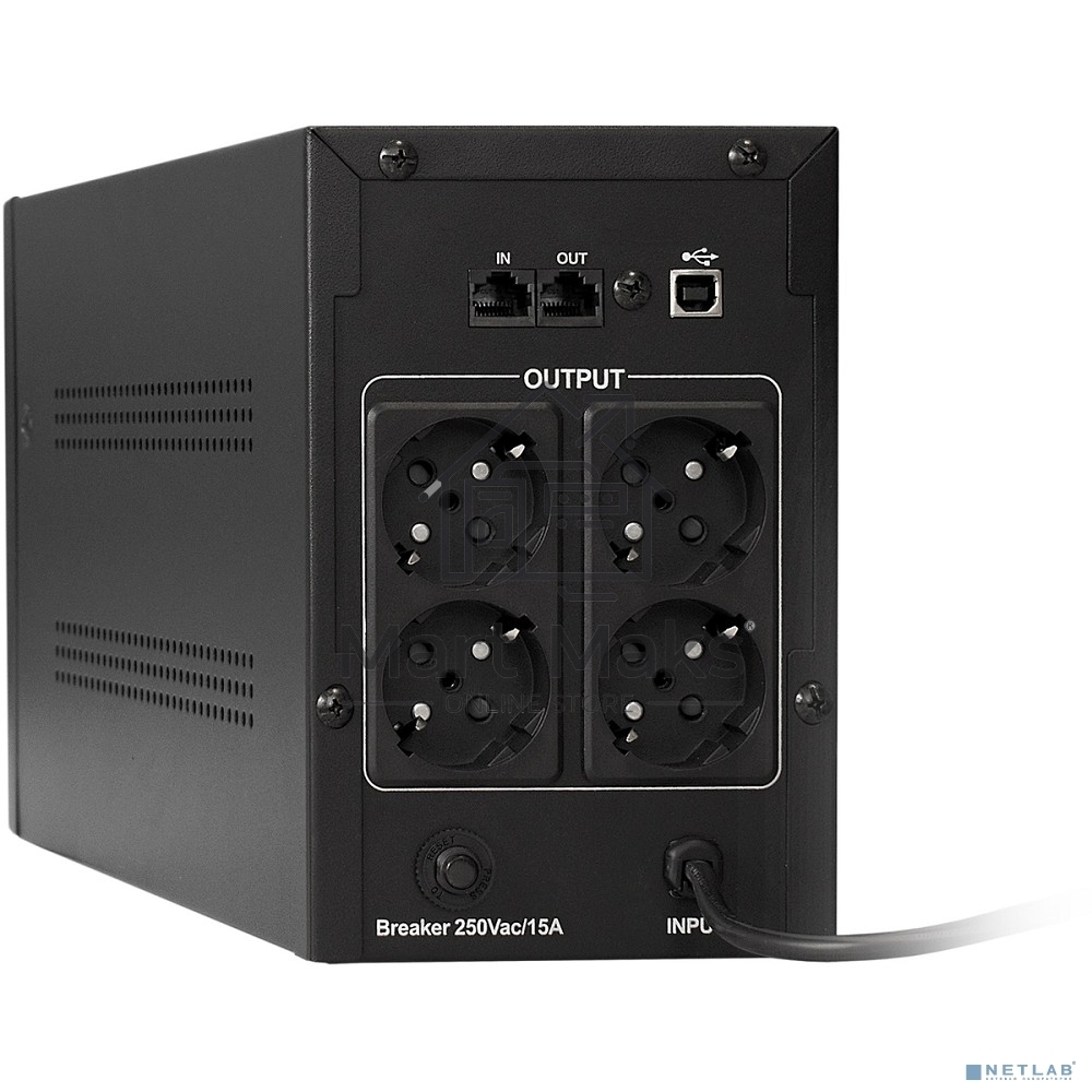 Источник бесперебойного питания ExeGate SpecialPro Smart LLB-1200.LCD.AVR.4SH.USB 1200VA/750W, LCD, AVR, 4*Schuko, USB, черный