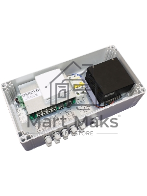 Уличный PoE коммутатор OSNOVO SW-60812/W - на 11 портов. Встроенная грозозащита. Соответствует стандартам PoE IEEE 802.3af/at/bt. Автоматическое определение PoE устройств. Суммарная мощность PoE до 240W. В комплекте оптическая розетка.