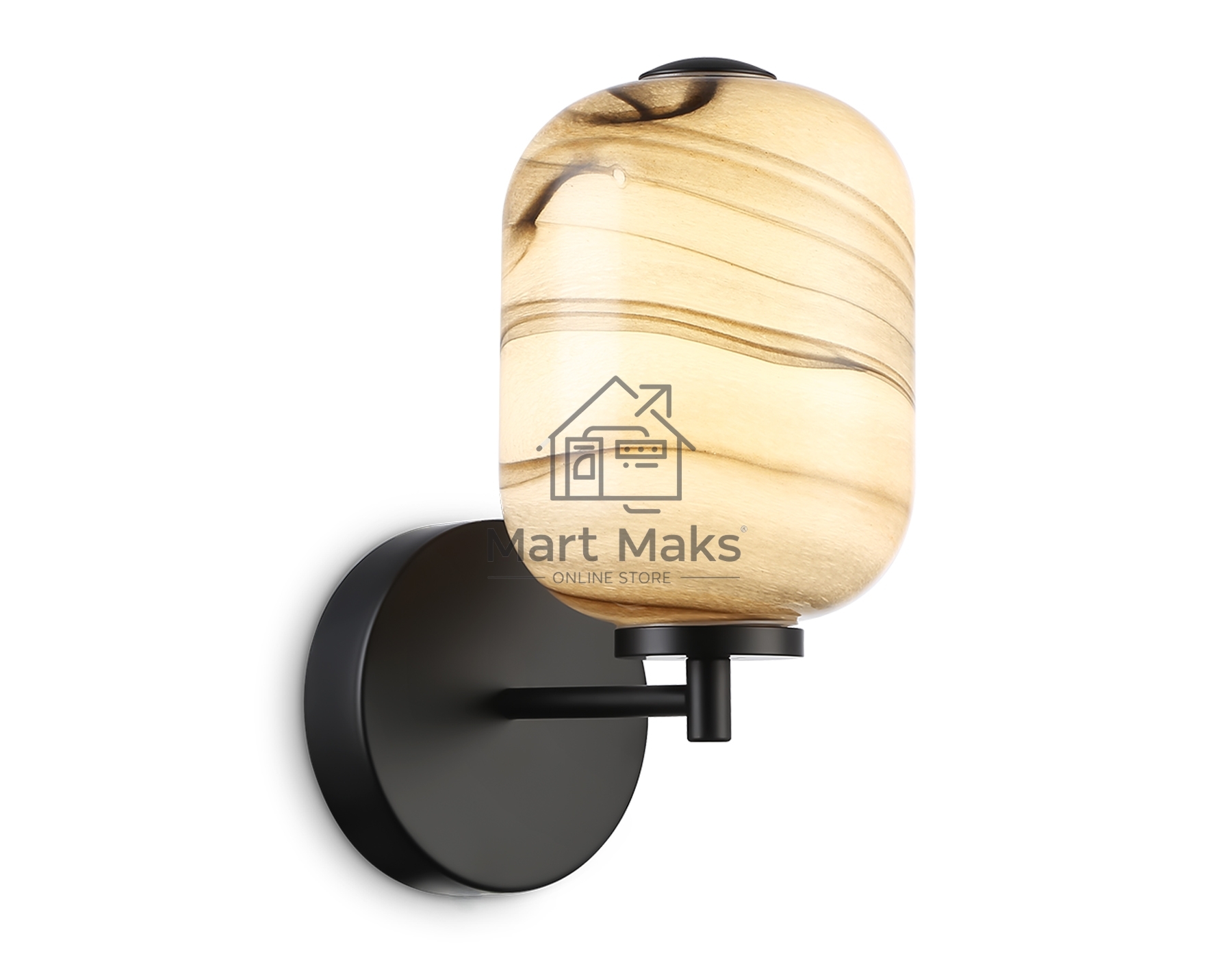 Настенный светодиодный светильник Ambrella light LH11039 BK/MG черный/мраморно-серый 8W 3000K 150*220*300