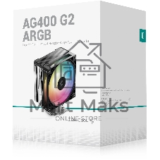 Устройство охлаждения(кулер) Deepcool AG400 G2 ARGB Soc-AM5/AM4/1200/1700/1851 серебристый/черный 4-pin 30.93dB Al+Cu 230W 641gr Ret (R-AG400-BKAMMG2-G)