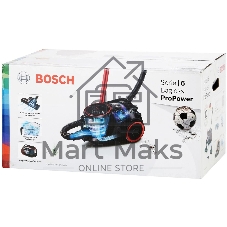 Пылесос Bosch BGS41POW1 черный/красный, 350/700 Вт, уборка сухая, пылесборник контейнер 2.4 л