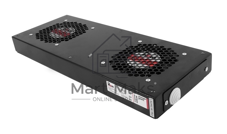 Модуль вентиляторный ЦМО, 2 вентилятора, колодка, черный R-FAN-2J-9005