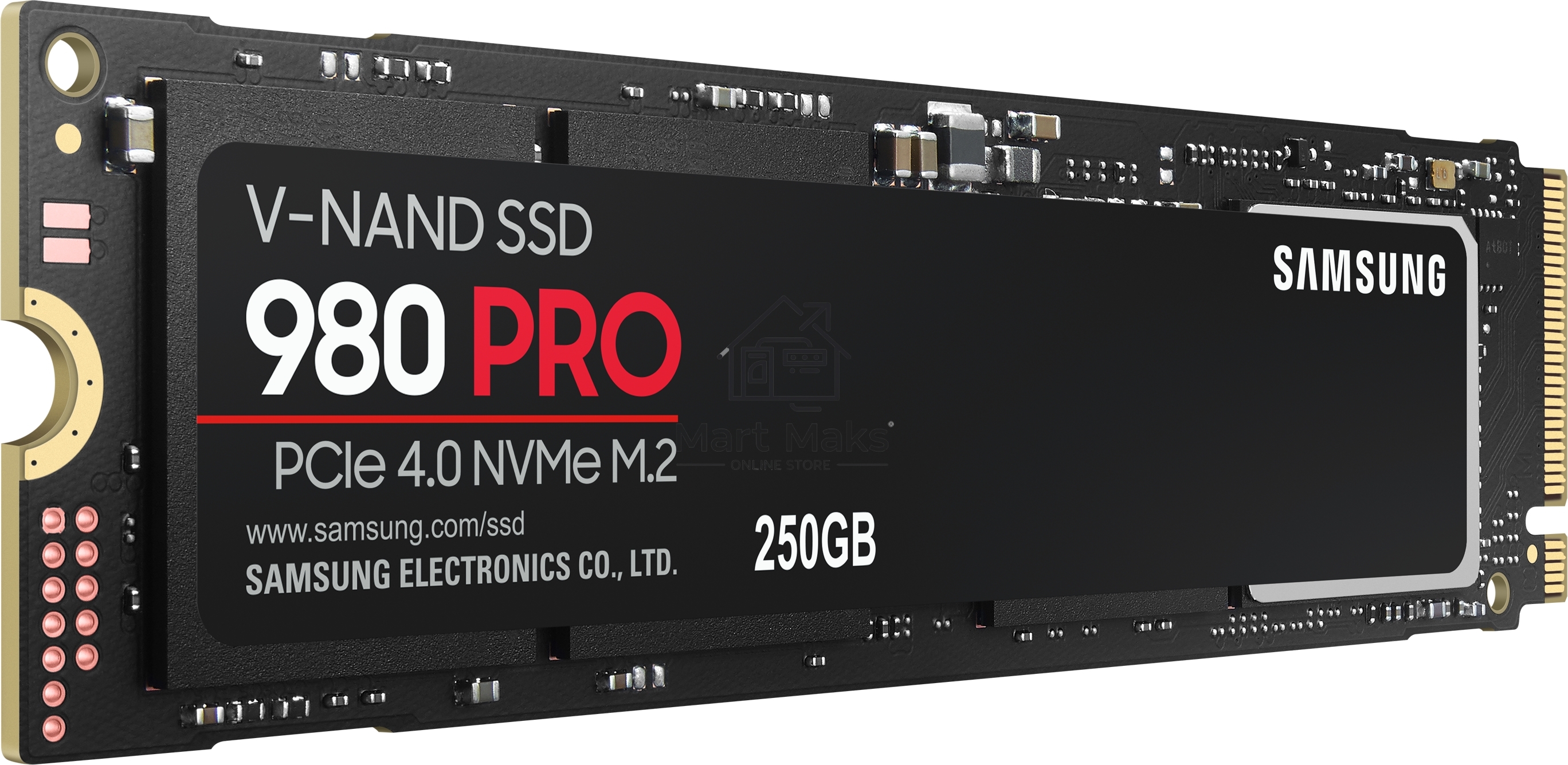 Накопитель SSD Samsung 980 PRO, 250GB, PCIe 4.0 x4, M.2 2280, NVMe, R/W 6400/2700