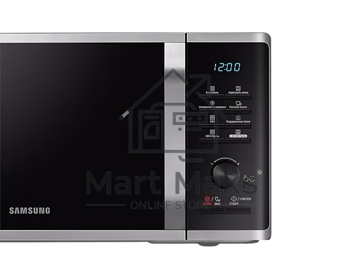 Микроволновая печь Samsung MG-23K3575AS черный /серебристый, 23 л, 800 Вт, переключатели - кнопки/поворотный механизм