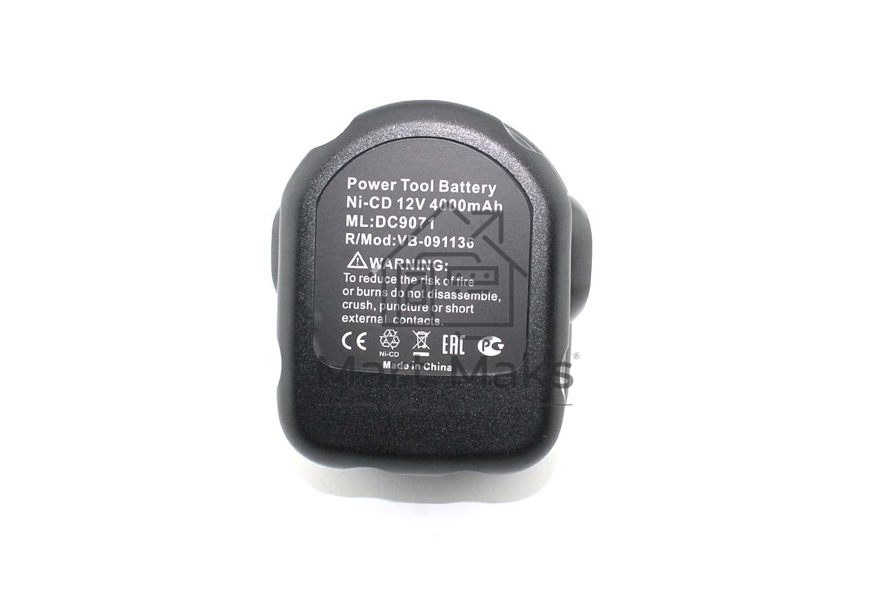 Аккумулятор для DEWALT (p/n: DC9071, DE9037, DE9071, DE9074, DE9075, DW9071, 4.0Ah 12V Ni-Cd