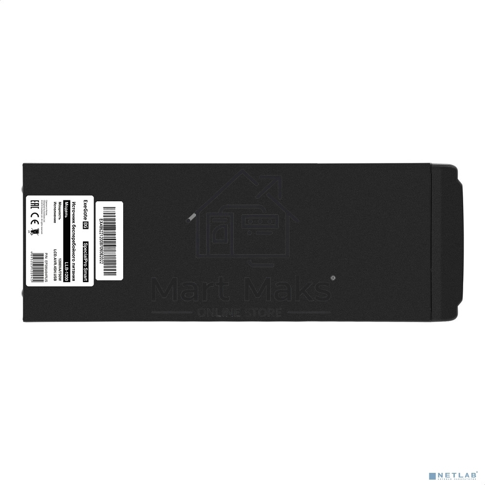 Источник бесперебойного питания ExeGate SpecialPro Smart LLB-1200.LCD.AVR.4SH.USB 1200VA/750W, LCD, AVR, 4*Schuko, USB, черный