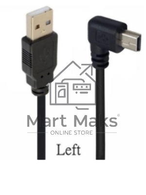 Кабель USB Type A на Mini USB угол влево 3 м