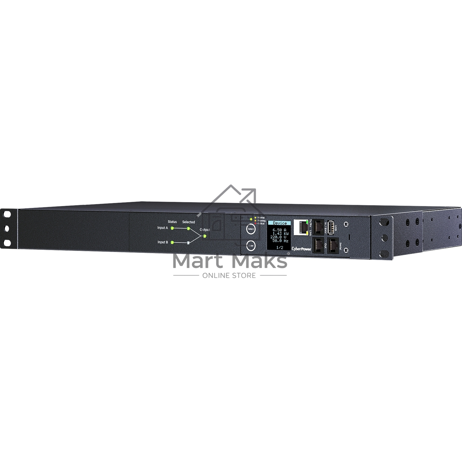 Блок распределения питания ATS CyberPower 1U type, 16Amp, plug IEC 320 C20, (8) IEC 320 C13 (2) IEC 320 C19