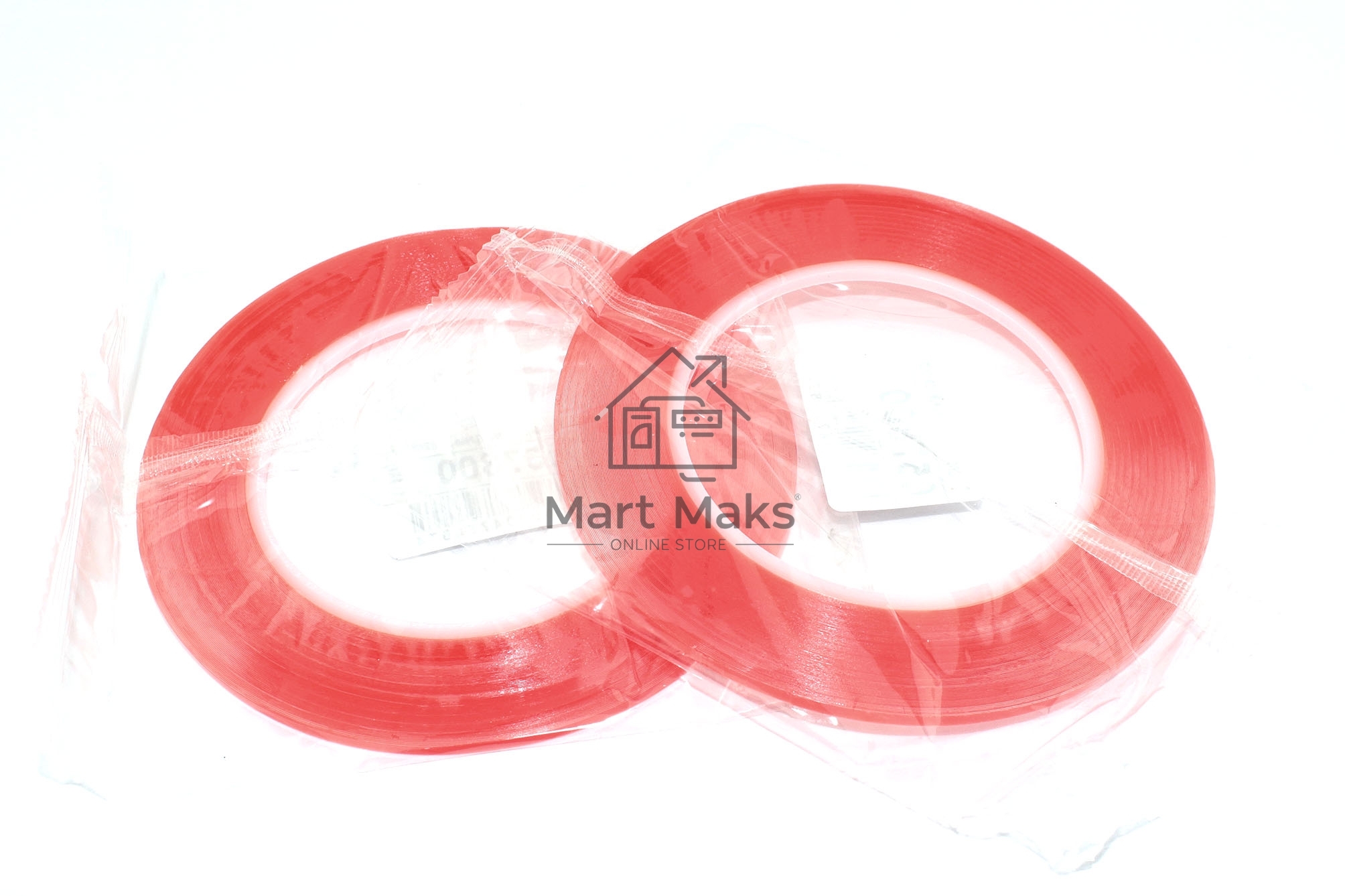 Скотч двусторонний прозрачный 3M с красной защитной лентой ширина 3 мм 25 м 2 шт. 112207