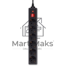 Сетевой фильтр Buro 300MDP-5-B 5м (3 розетки) черный (коробка)