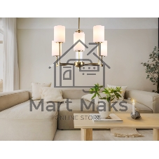 Люстра Ambrella light LH56215/6 BS/FR латунь/белый матовый E27/6 max 60W D600*600