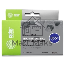 Картридж струйный Cactus CS-EPT0551 черный (10 мл) для Epson Stylus RX520/Stylus Photo R240