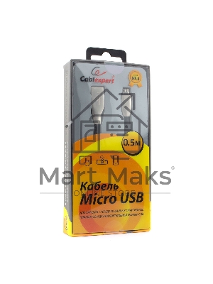 Кабель USB2.0 Cablexpert CC-G-mUSB01Bk-0.5M, AM/microB, серия Gold, длина 0.5м, черный, блистер