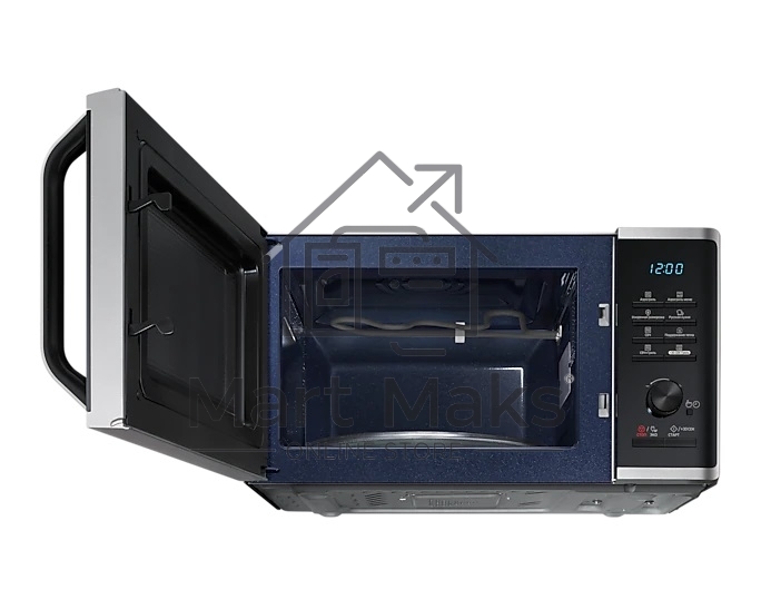 Микроволновая печь Samsung MG-23K3575AS черный /серебристый, 23 л, 800 Вт, переключатели - кнопки/поворотный механизм