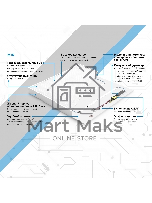 Светильник светодиодный универсальный Gauss LED ДВО 30 Вт MiR 3700 Лм 5000К 595х595х50 мм IP40 призма Guss