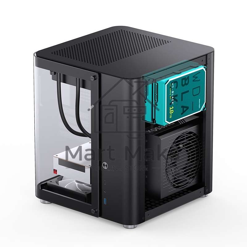 Корпус без блока питания Корпус JONSBO TK-1 Black 2.0 MATX без БП, mini-ITX, micro-ATX, черный