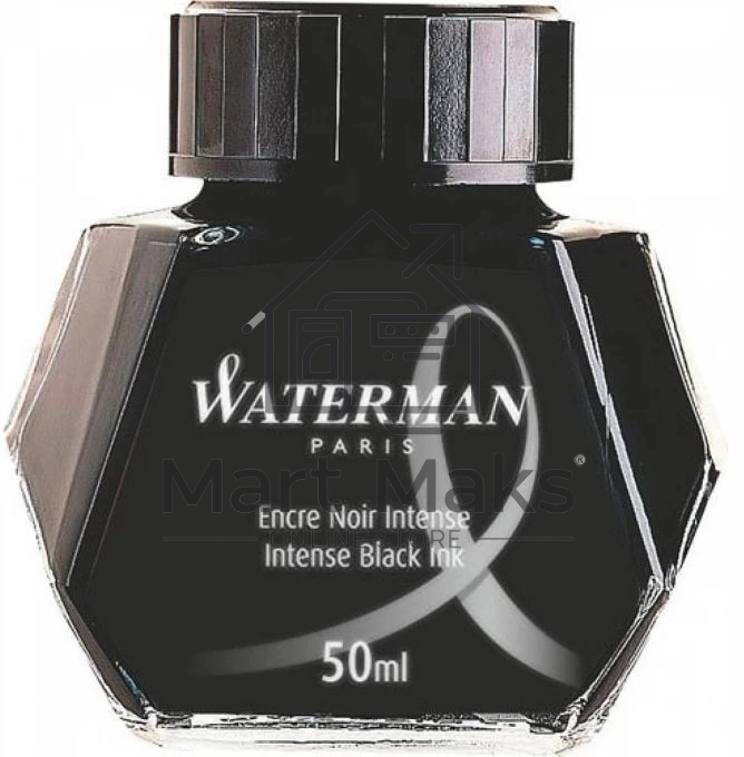 Флакон с чернилами Waterman (CWS0110710) Intense Black чернила, 50мл для ручек перьевых