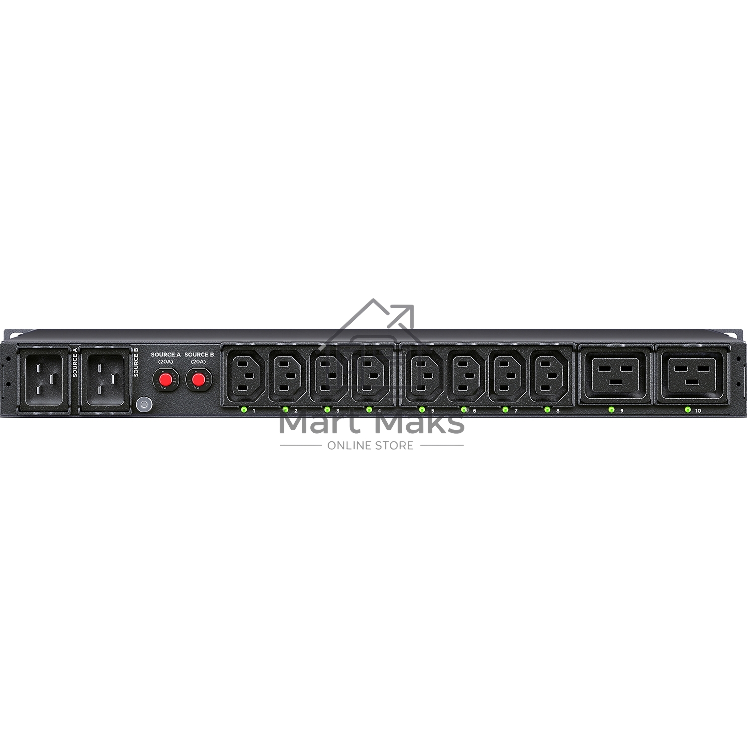 Блок распределения питания ATS CyberPower 1U type, 16Amp, plug IEC 320 C20, (8) IEC 320 C13 (2) IEC 320 C19