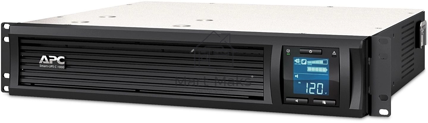 Источник бесперебойного питания APC Smart-UPS C 1000VA/600W, 2U RackMount, 230V, Line-Interactive, LCD, 1 year warranty(REP. SMC1000I-2U)