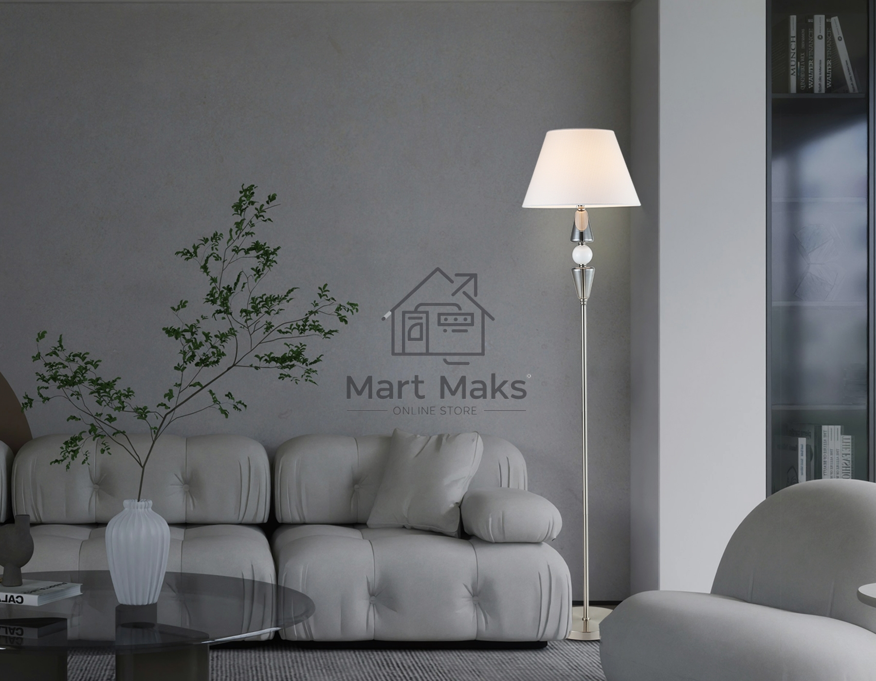Светильник Ambrella light LH75265 SN/FR сатин никель/белый матовый E27 max 60W D360*1560