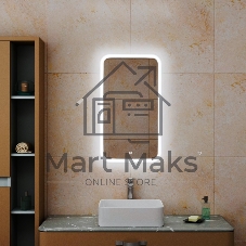 Зеркало Bau Stil 40х70, сенсорная LED подсветка, пластиковый защитный корпус