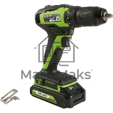 Дрель-шуруповерт Greenworks GD24DD35K2, 20 В, 2 Ач, 35 Нм, бесщеточный