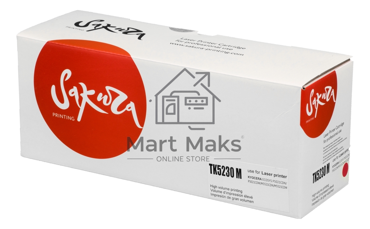 Картридж Sakura TK5230M для Kyocera Mita ECOSYS p5021cdn/p5021cdw/p5221cdn/p5521cdw, пурпурный, 2 200 к.