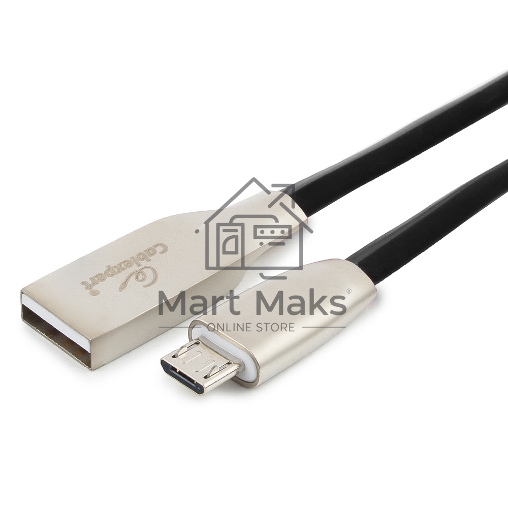Кабель USB 2.0 Cablexpert CC-G-mUSB01Bk-1M, AM/microB, серия Gold, длина 1м, черный, блистер
