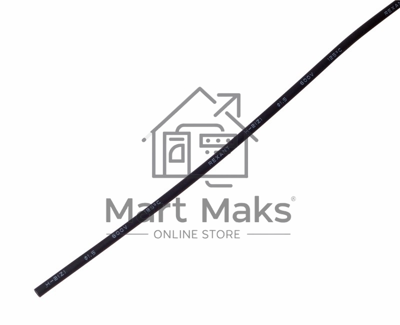 Трубка термоусадочная 1.0/0.5 1м черный Rexant 20-1006