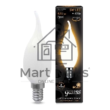 Лампа светодиодная Gauss Filament Свеча на ветру E14 5Вт 2700К OPAL