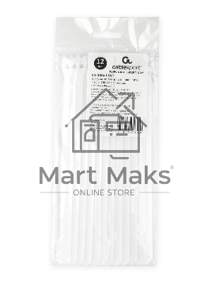 Хомуты-липучки на основе ленты Velcro VT-200x11WT 200 x 11 мм, черные (12 шт.)