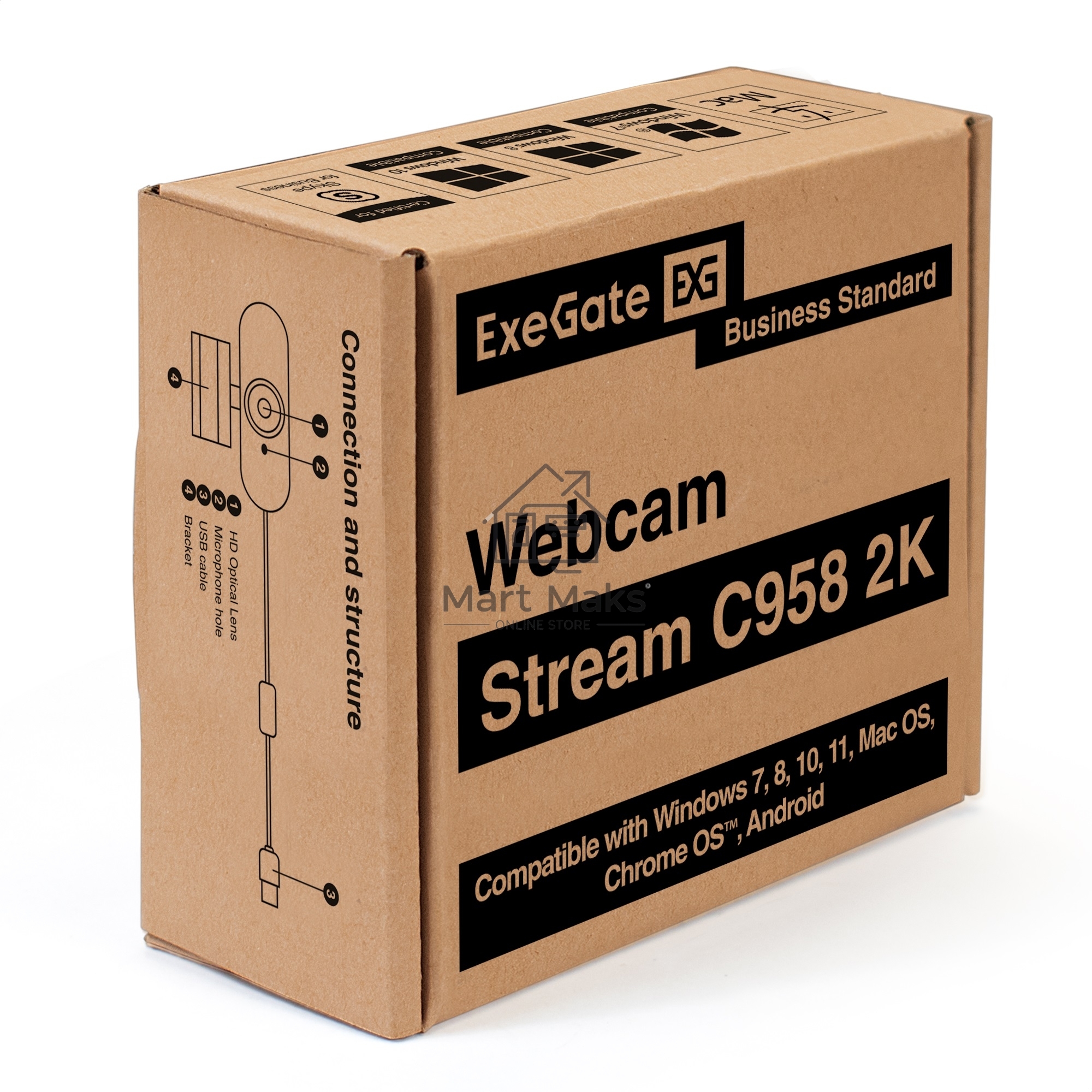 Веб-камера ExeGate Stream С958 2K (матрица 1/3.2