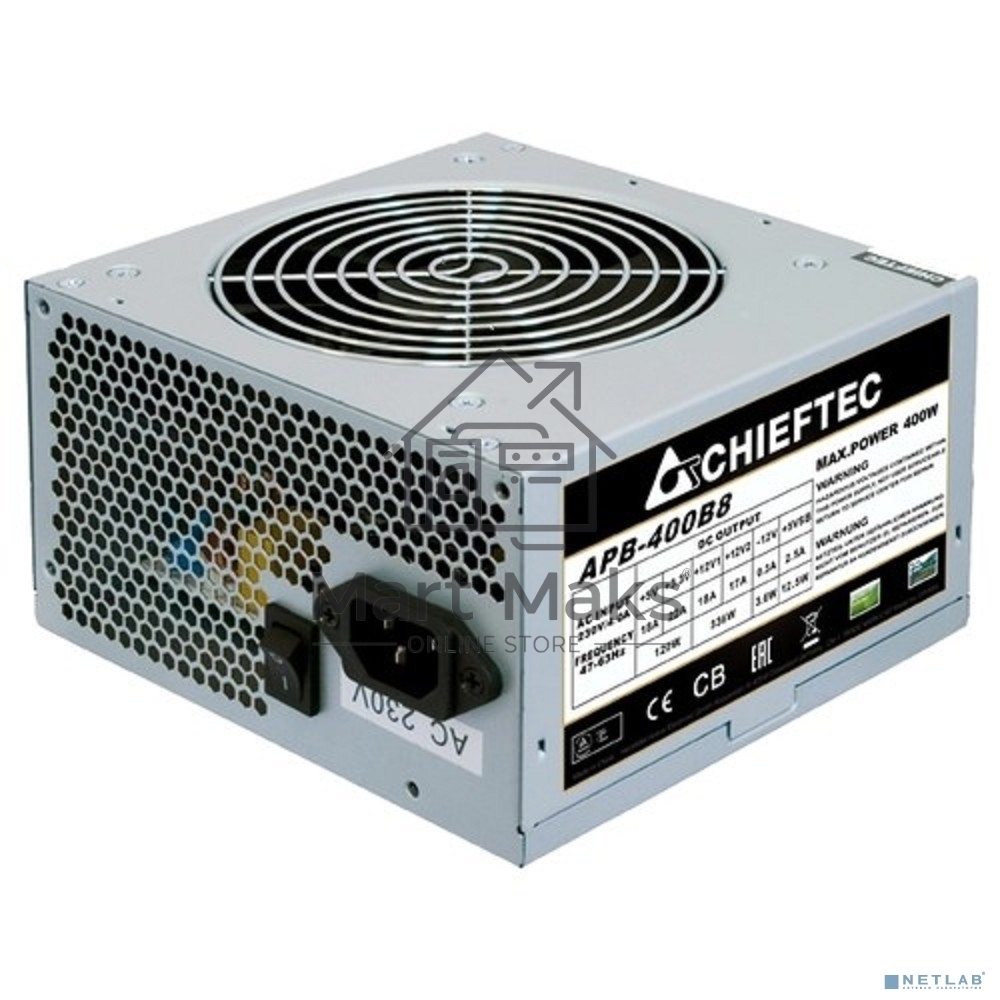 Блок питания Chieftec APB-400B8, 400Вт, 120мм, серебро