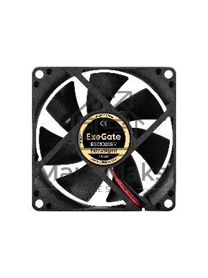 Вентилятор для корпуса ExeGate ExtraSilent ES08025SM черный, 80 мм, 2100 об/мин, 21 дБ, 3 pin