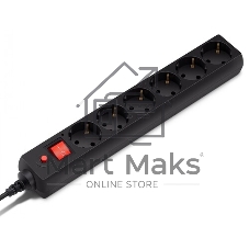 Сетевой фильтр Buro 300MDP-5-B 5м (3 розетки) черный (коробка)