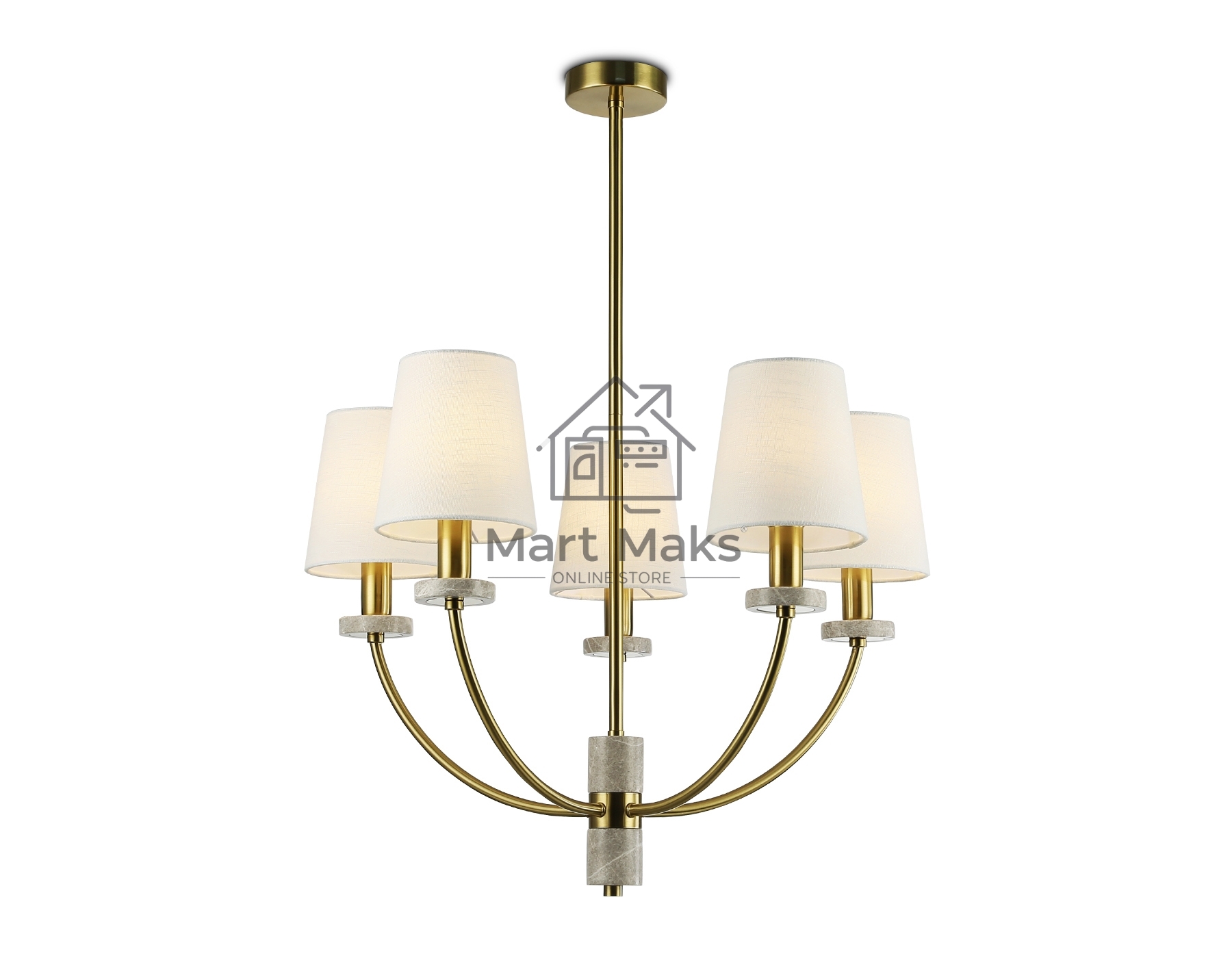 Люстра Ambrella light LH75351/5 SB/WH бронза/белый E14*5 max 40W D630*780