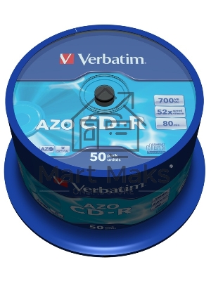 Диск CD-R Verbatim 700Mb 48x Cake Box (50шт) (43343)