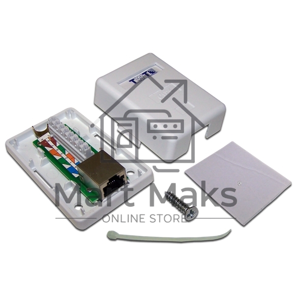 Настенная розетка, 1 порт RJ-45 категории 6, STP, белая