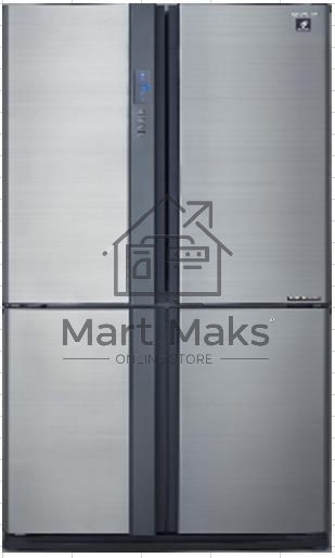 Холодильник Sharp SJ-EX93PSL нержавеющая сталь трёхкамерный 345/211 л морозилка снизу Side by Side