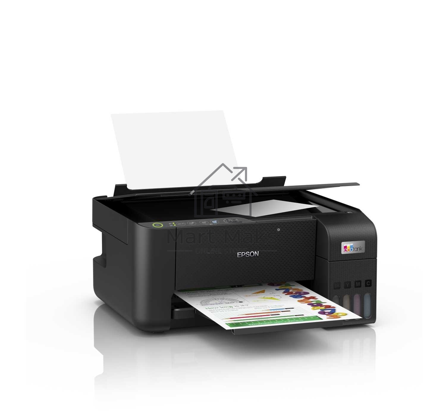 МФУ струйный Epson L3250 (C11CJ67412/C11CJ67418/C11CJ67405/C11CJ67408/C11CJ67503/C11CJ67508/C11CJ67523), A4, цветное, печ. до 33 стр/мин. (ч/б) до 15 стр/мин. (цвет), скан. до 11 стр/мин. (ч/б) 28 стр/мин. (цвет), 1440 x 5760 dpi (печать) 1200x2400dpi (ск