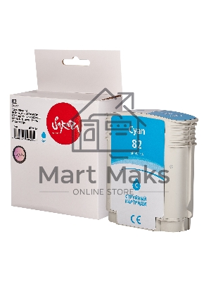 Картридж струйный Sakura C4911A (№82 Cyan) для HP, голубой, 72 мл.