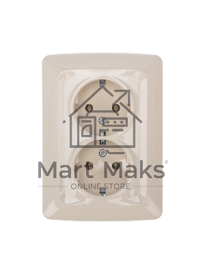 Розетка 2-ая DEA керамика с/з с/у 16А Беж KRANZ (1/10/100)